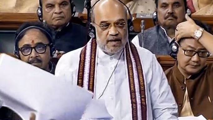 Union Home Minister Amit Shah during the tabling of Government of National Capital Territory of Delhi (Amendment) Bill of 2023 in the Parliament