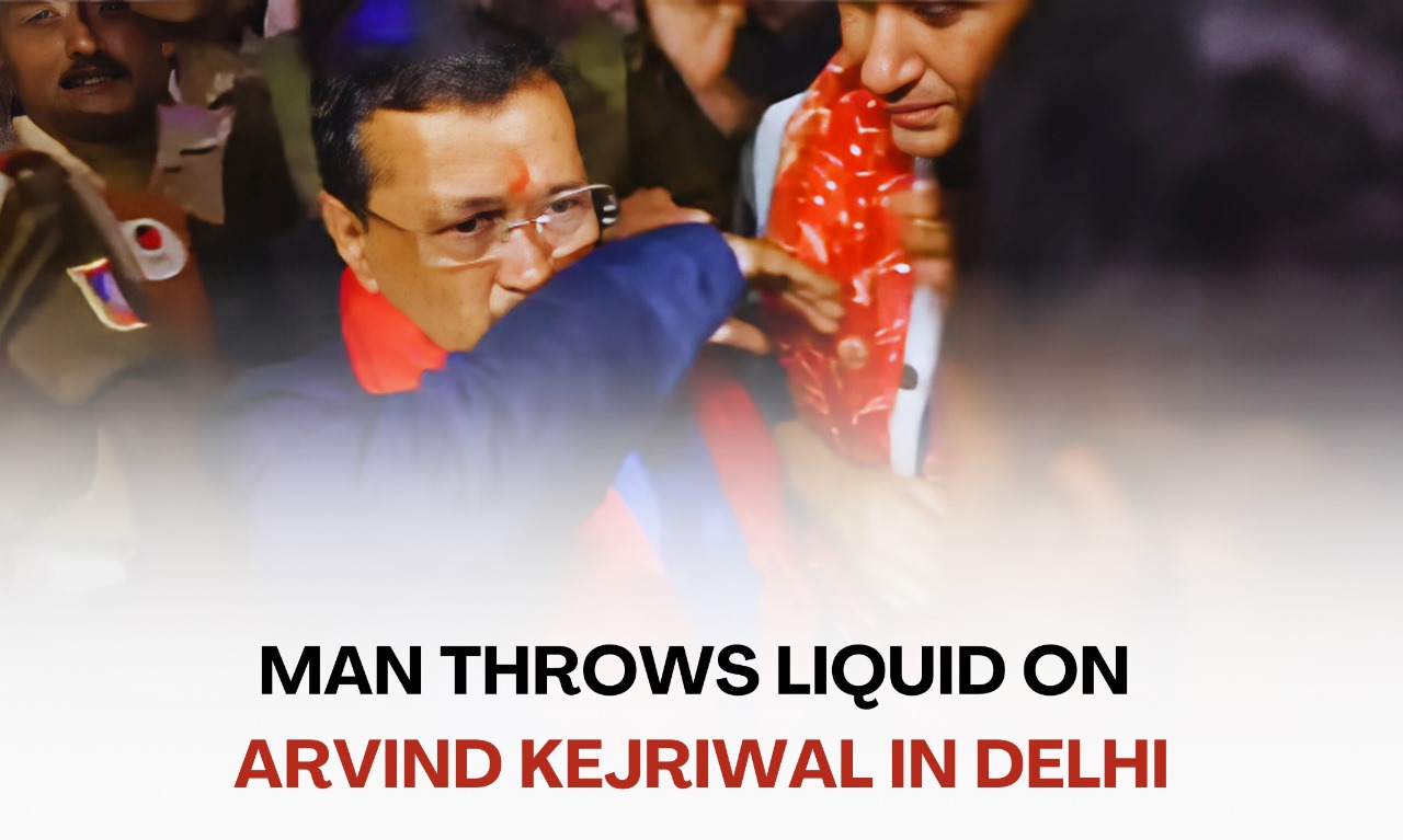 Chaos Erupts at Arvind Kejriwal’s Padyatra in Delhi as Man Throws Liquid, Security Detains Accused